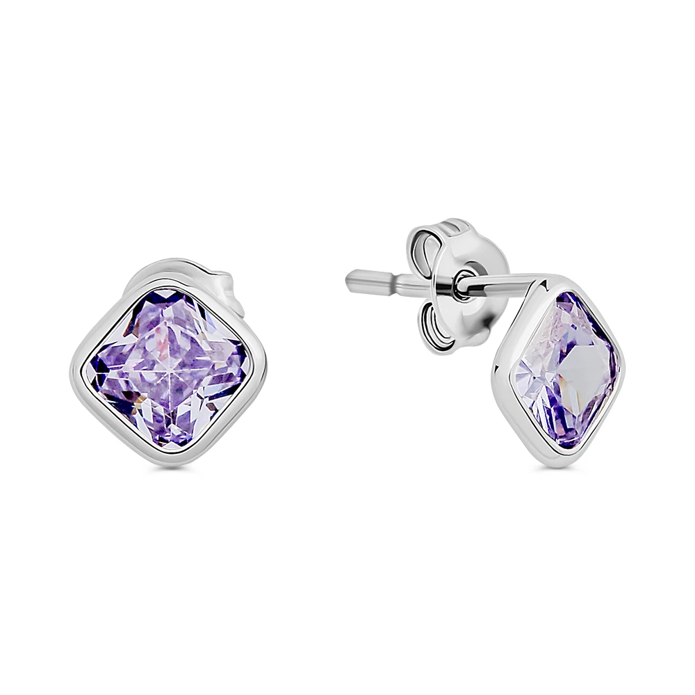 Серьги с фианитами из серебра 925 пробы 1