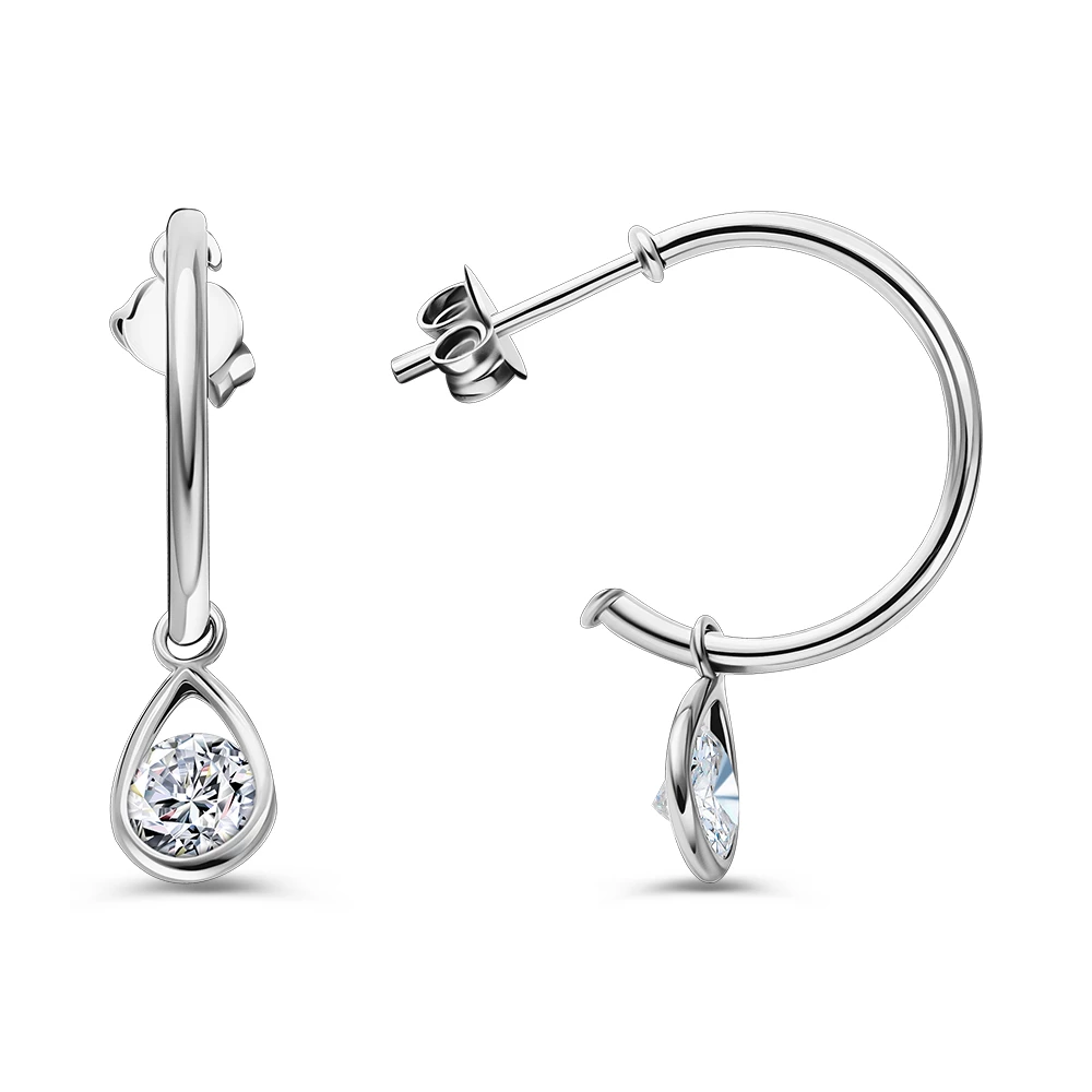 Серьги с фианитами из серебра 925 пробы 2