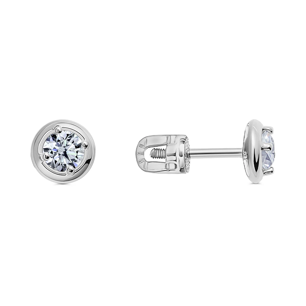 Серьги с фианитами из серебра 925 пробы 2