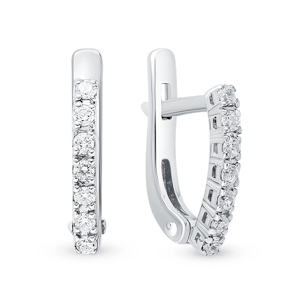 Серьги с цирконами из серебра 925 пробы