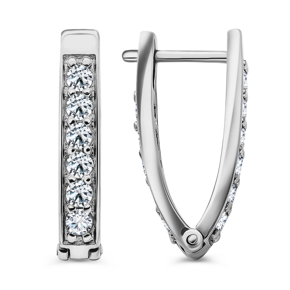 Серьги с фианитами из серебра 925 пробы 2