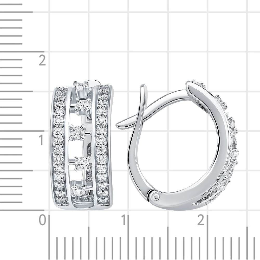 Серьги с фианитами из серебра 925 пробы 2