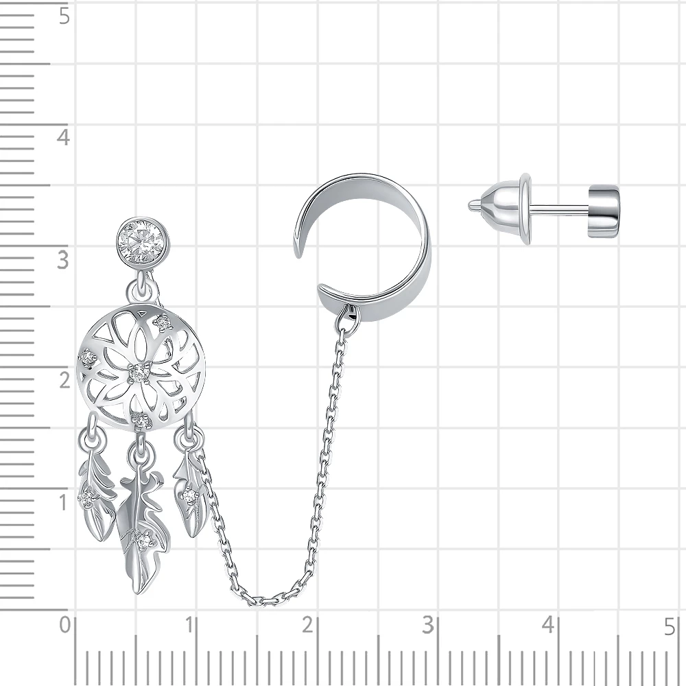 Серьги с фианитами из серебра 925 пробы 3