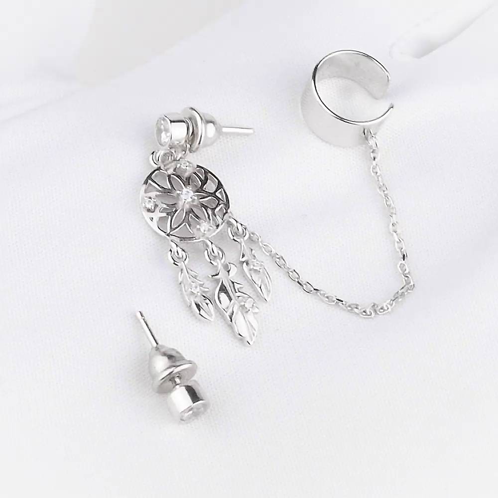 Серьги с фианитами из серебра 925 пробы 1