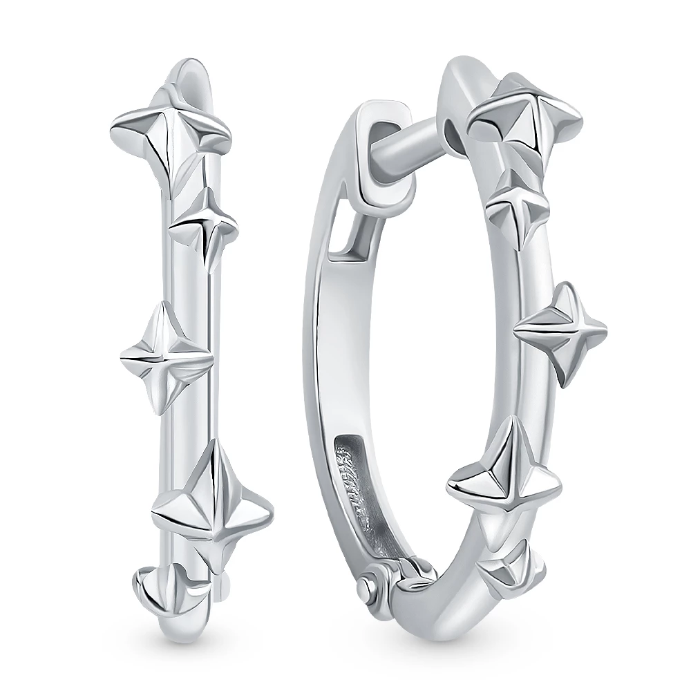 Серьги конго из серебра 925 пробы