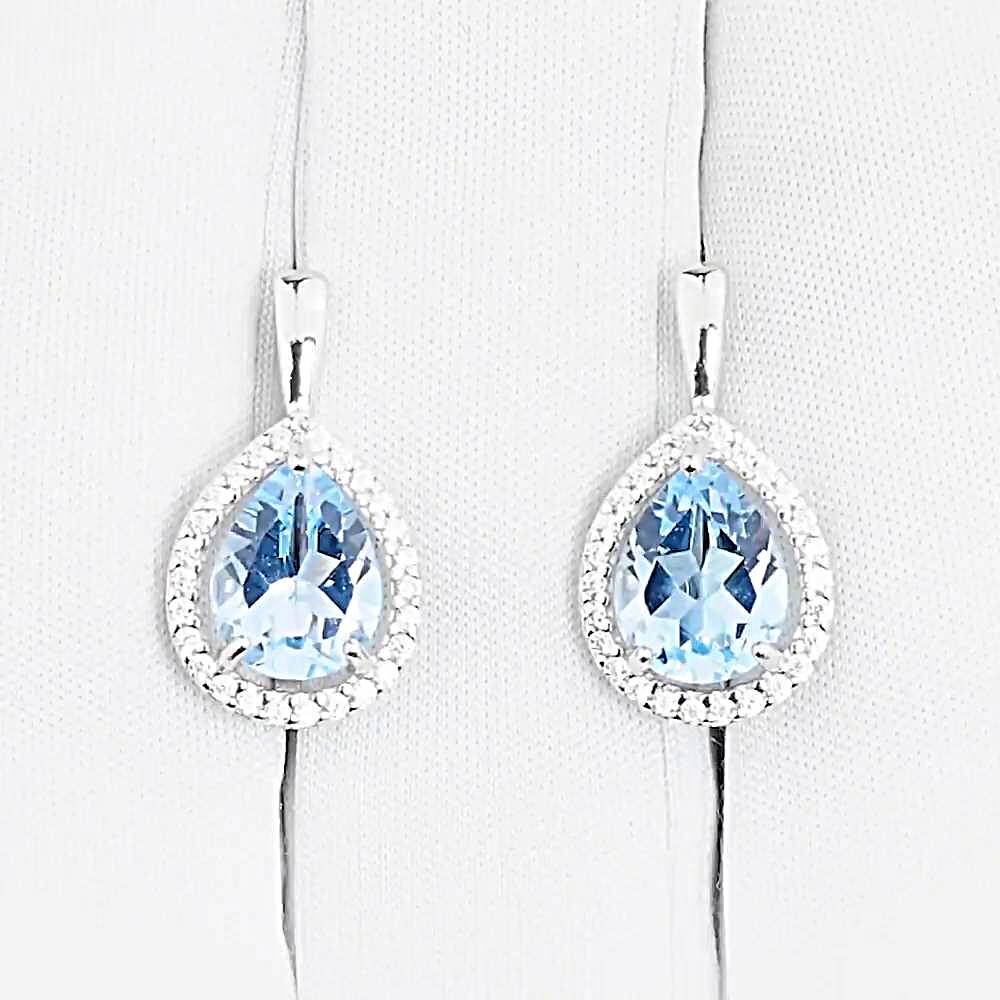 Серьги с топазами из серебра 925 пробы 1