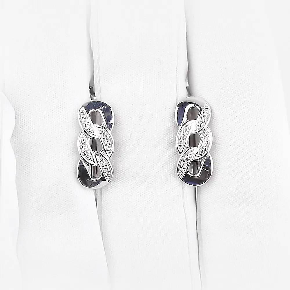 Серьги с фианитами из серебра 925 пробы 1