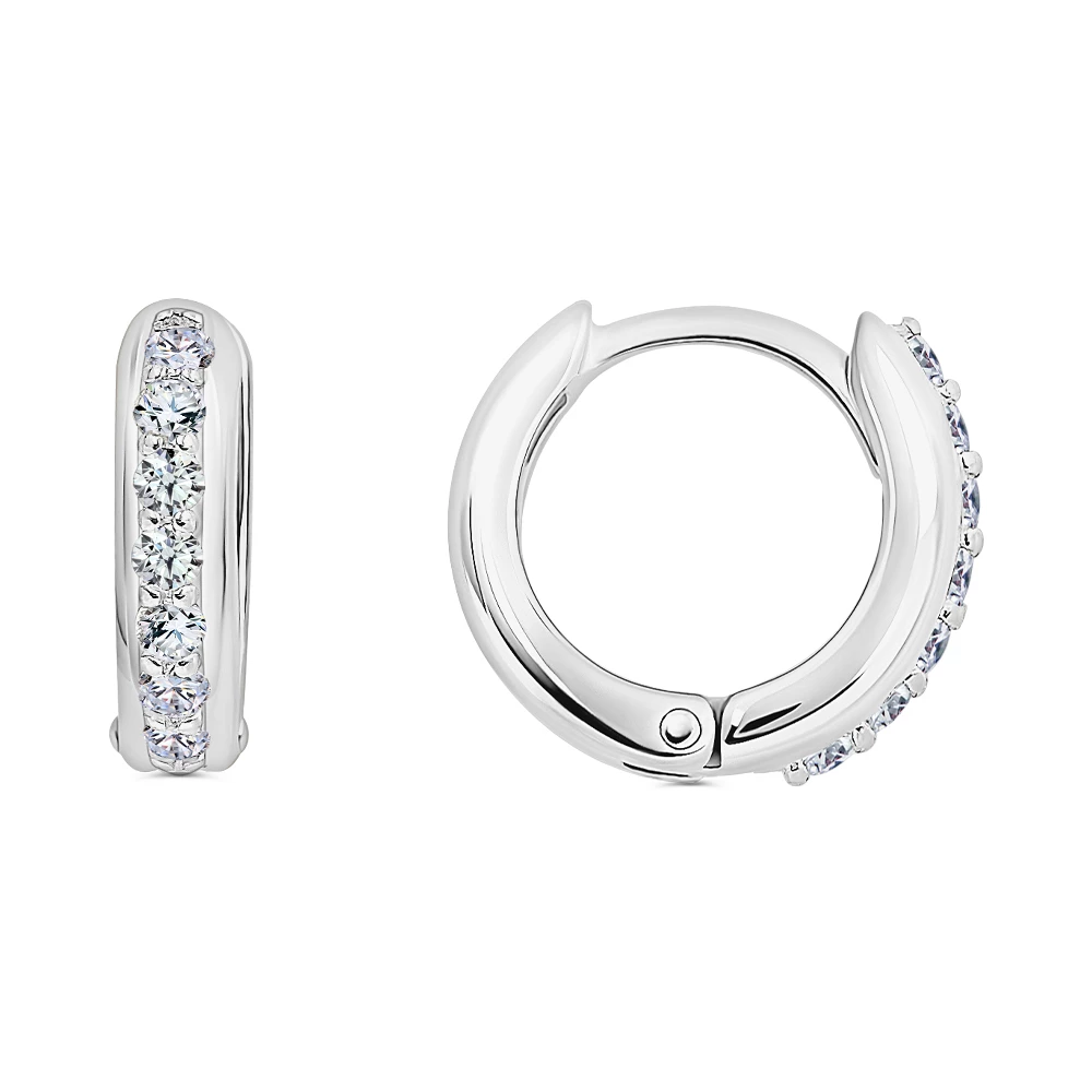 Серьги с фианитами из серебра 925 пробы