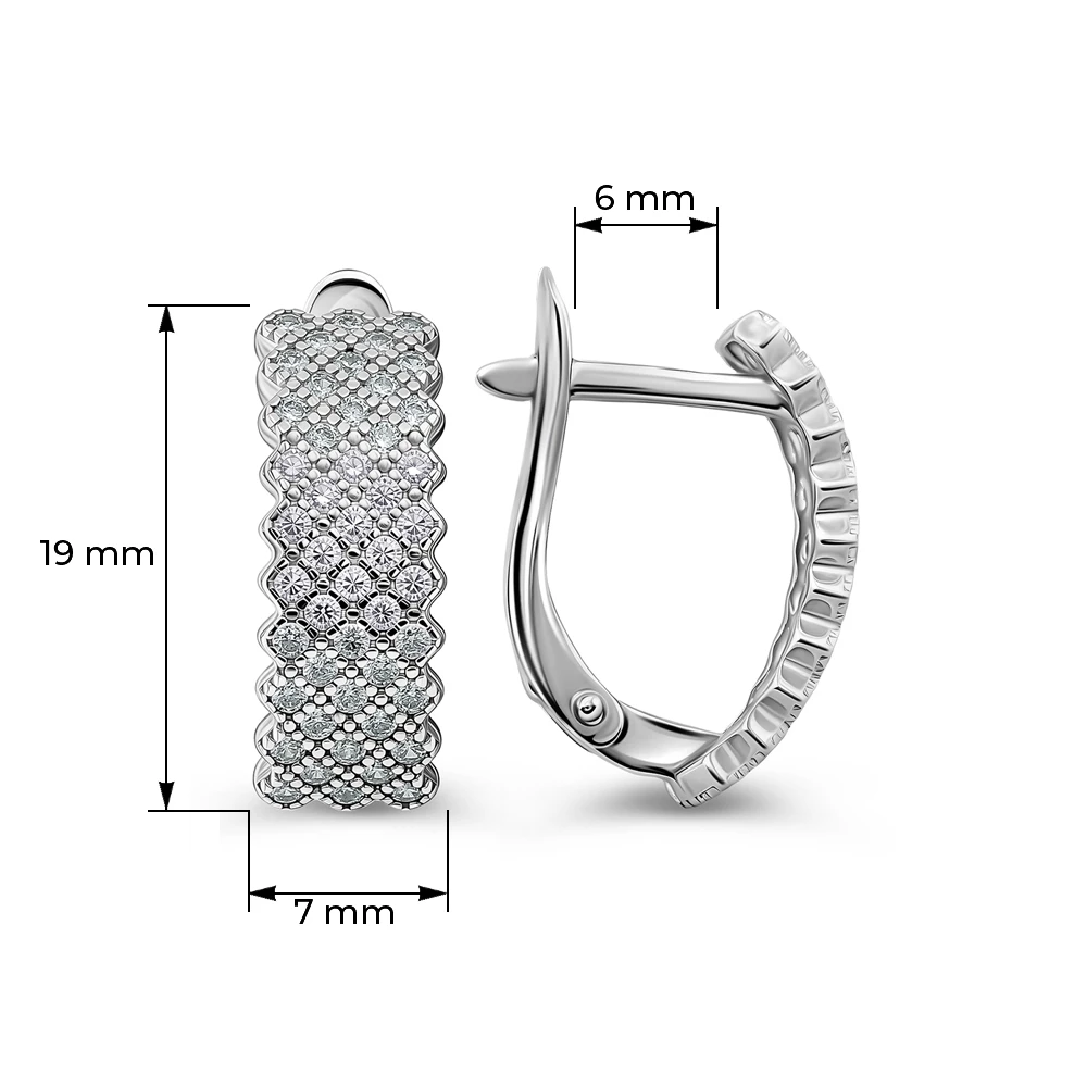 Серьги с фианитами из серебра 925 пробы 5