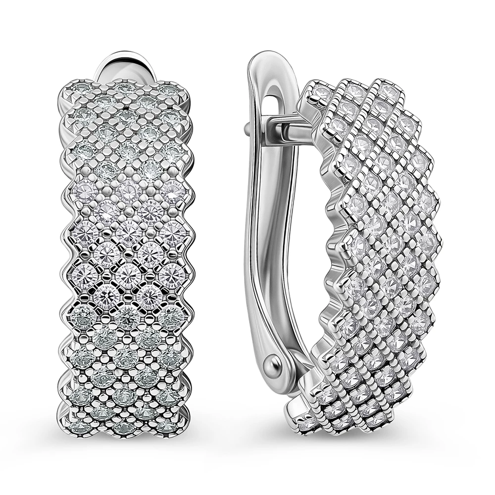 Серьги с фианитами из серебра 925 пробы 2