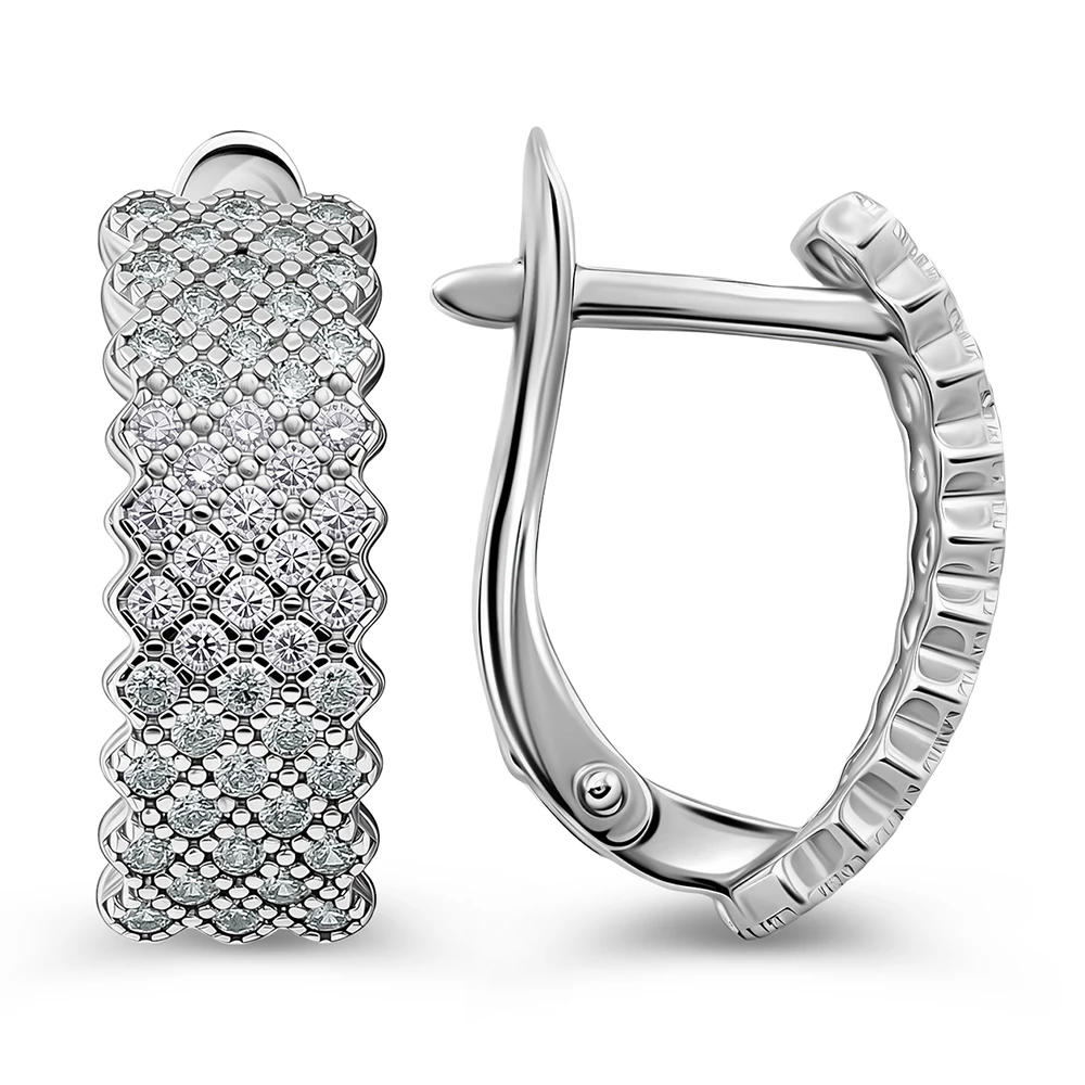 Серьги с фианитами из серебра 925 пробы 3