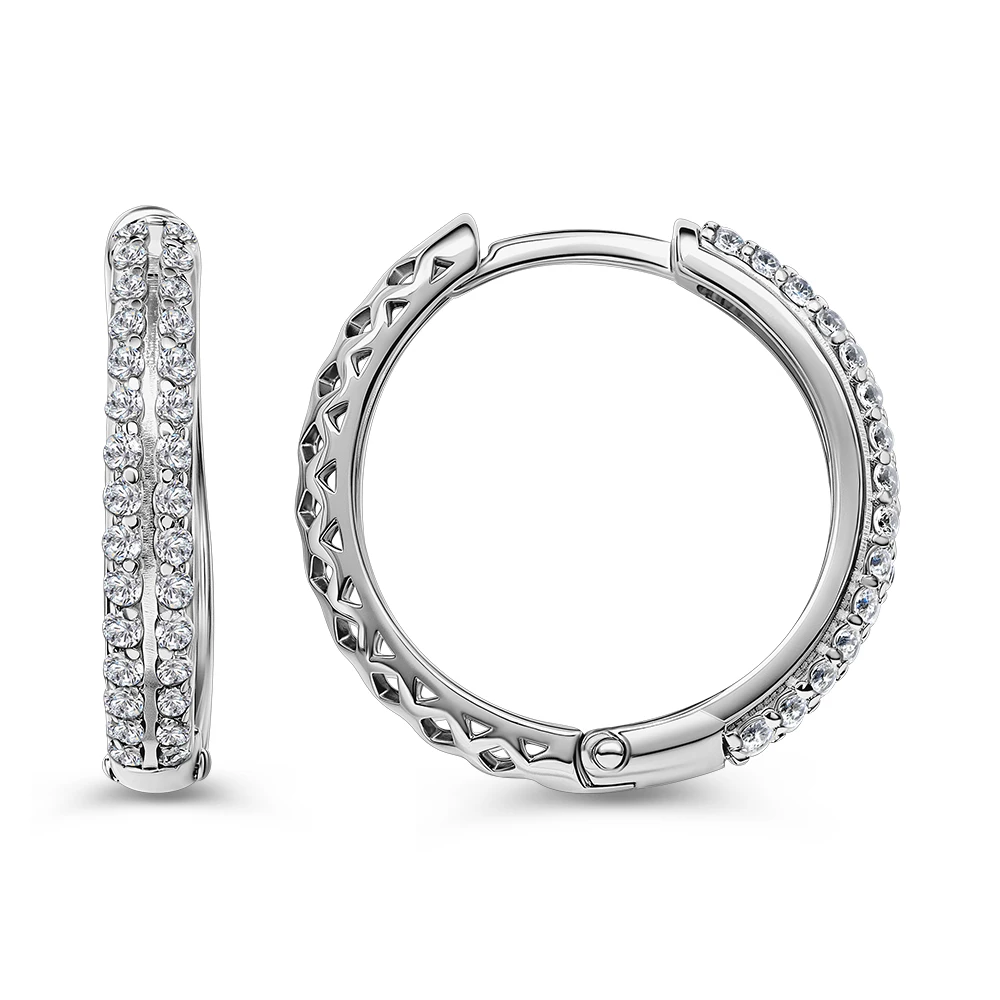 Серьги с фианитами из серебра 925 пробы