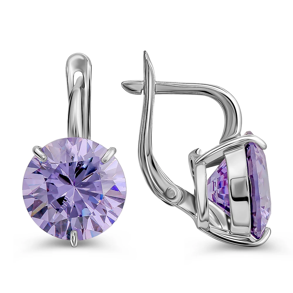 Серьги с фианитами из серебра 925 пробы 2