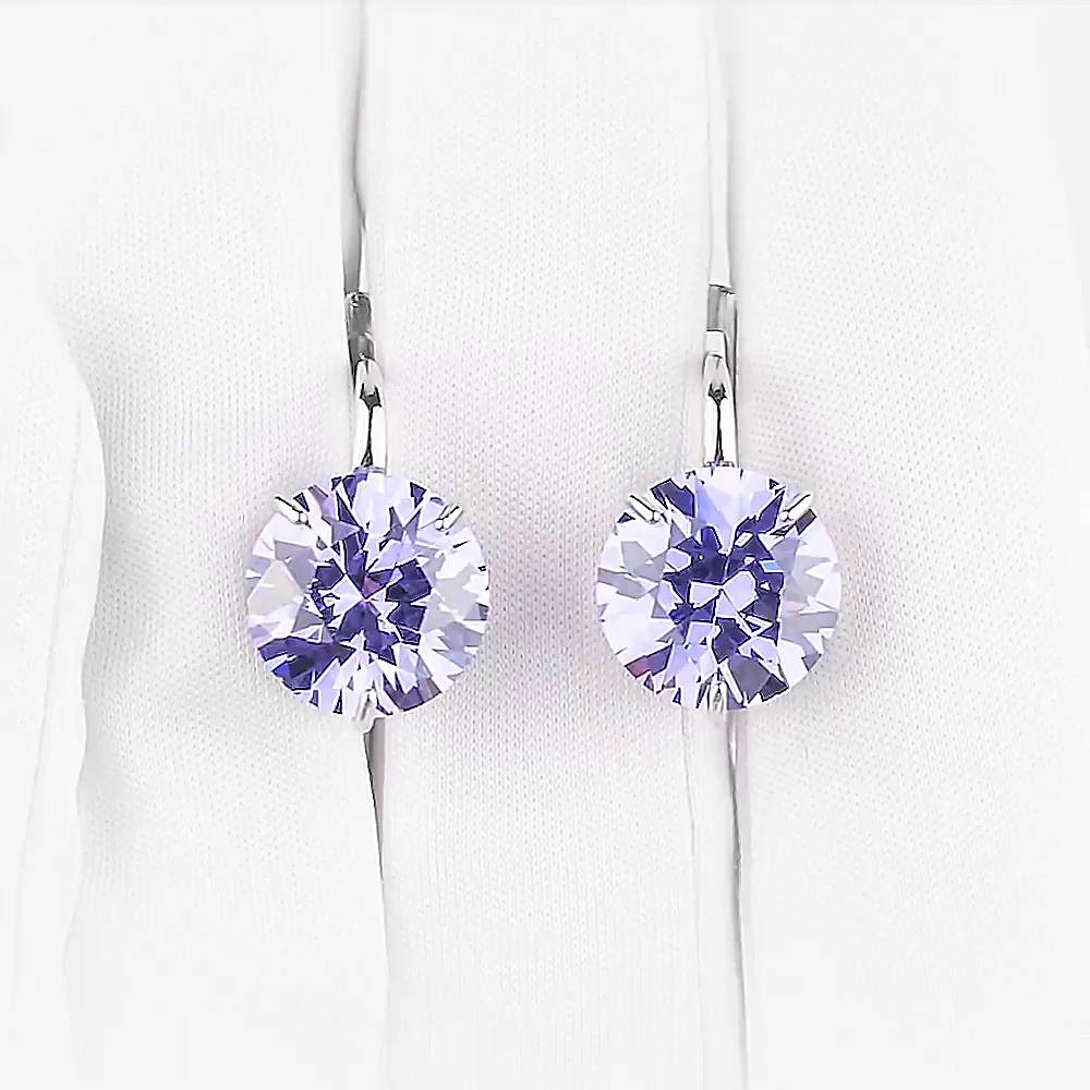 Серьги с фианитами из серебра 925 пробы 1