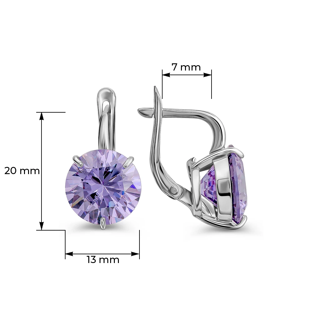 Серьги с фианитами из серебра 925 пробы 4