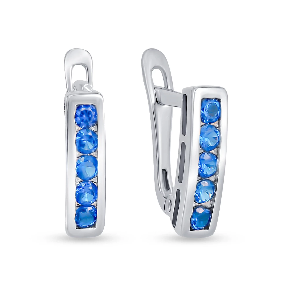 Серьги с фианитами из серебра 925 пробы 2