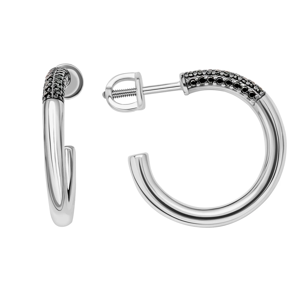 Серьги с фианитами из серебра 925 пробы