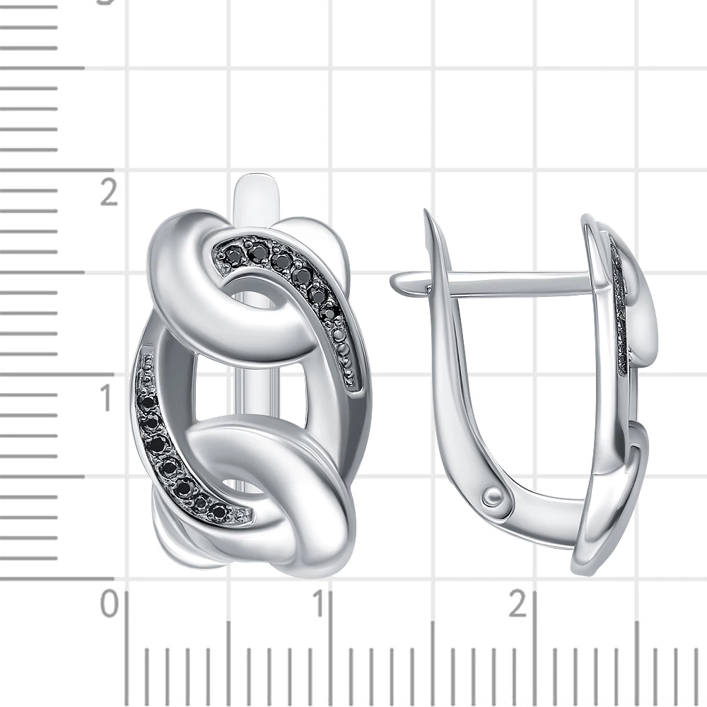 Серьги с фианитами из серебра 925 пробы