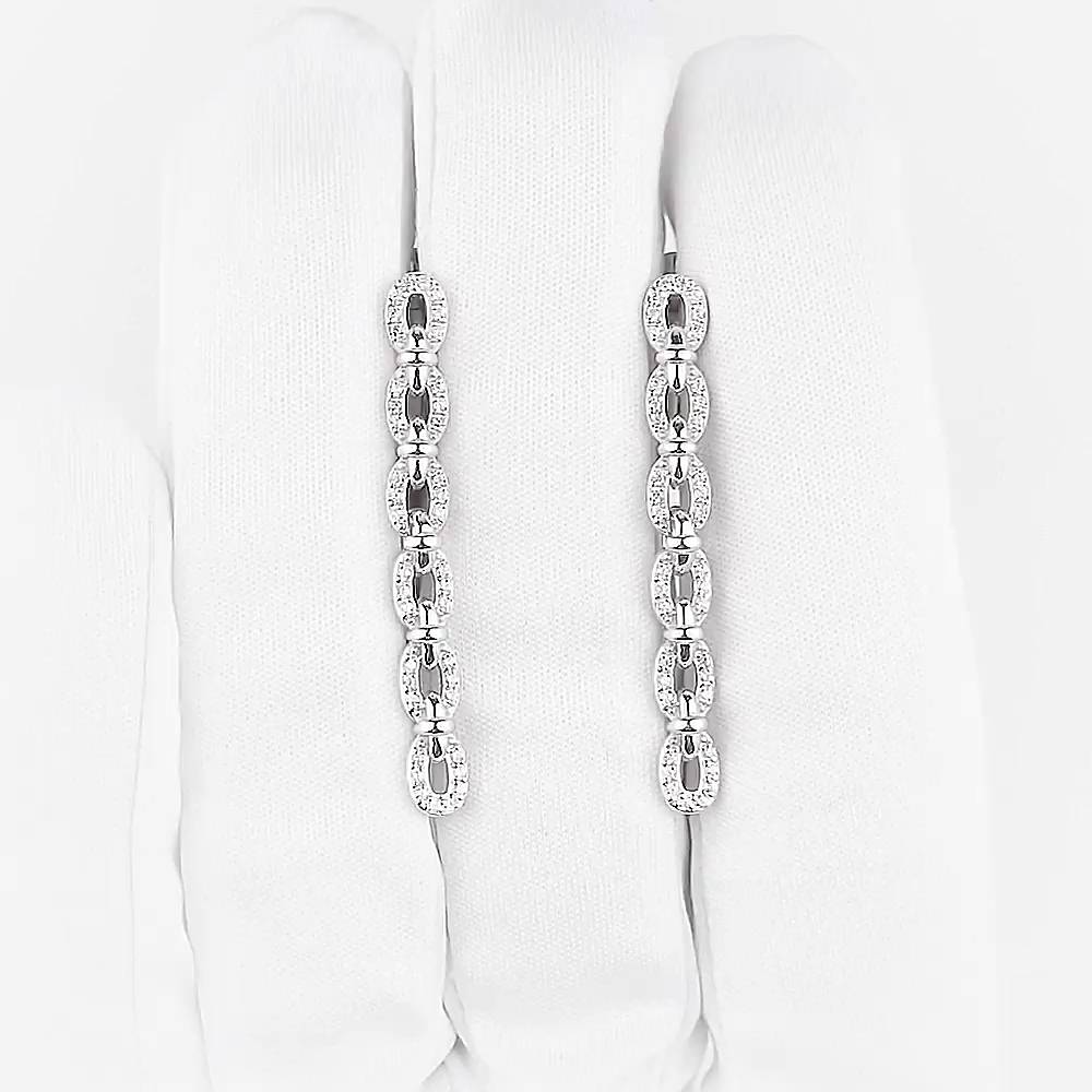 Серьги с фианитами из серебра 925 пробы 1