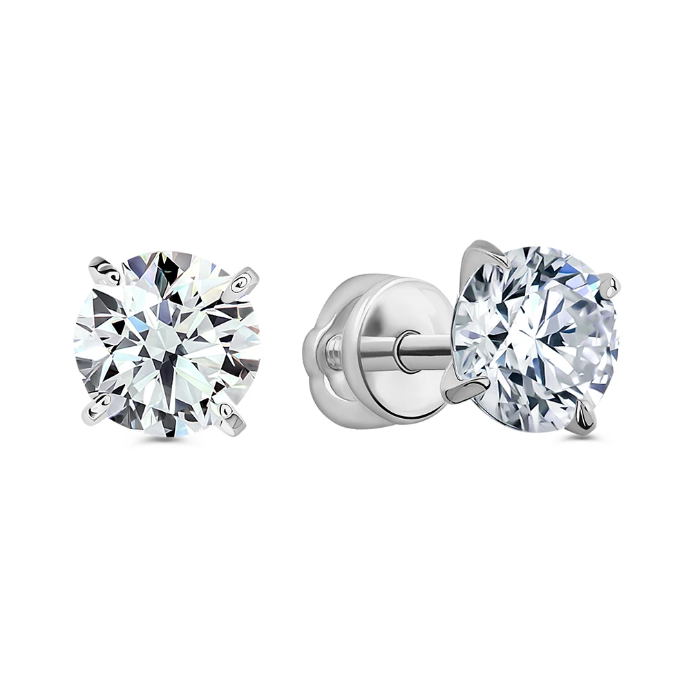 Серьги с фианитами из серебра 925 пробы