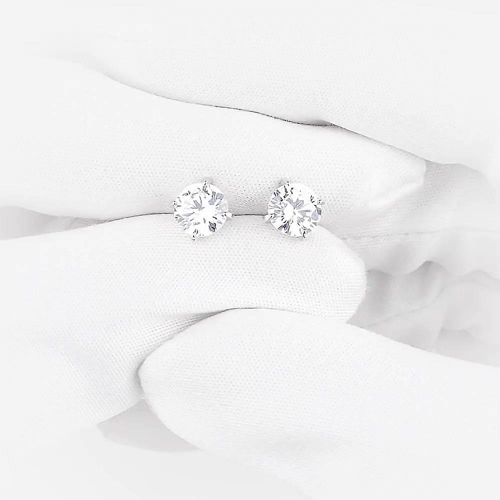 Серьги с фианитами из серебра 925 пробы 1