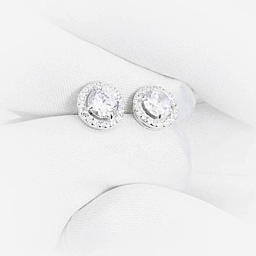Серьги с фианитами из серебра 925 пробы 1