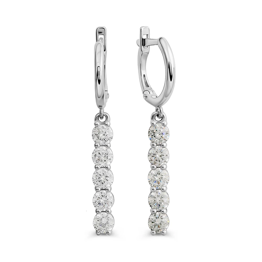 Серьги с фианитами из серебра 925 пробы 2