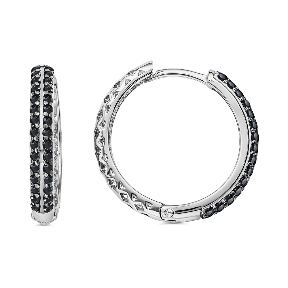 Серьги с фианитами из серебра 925 пробы