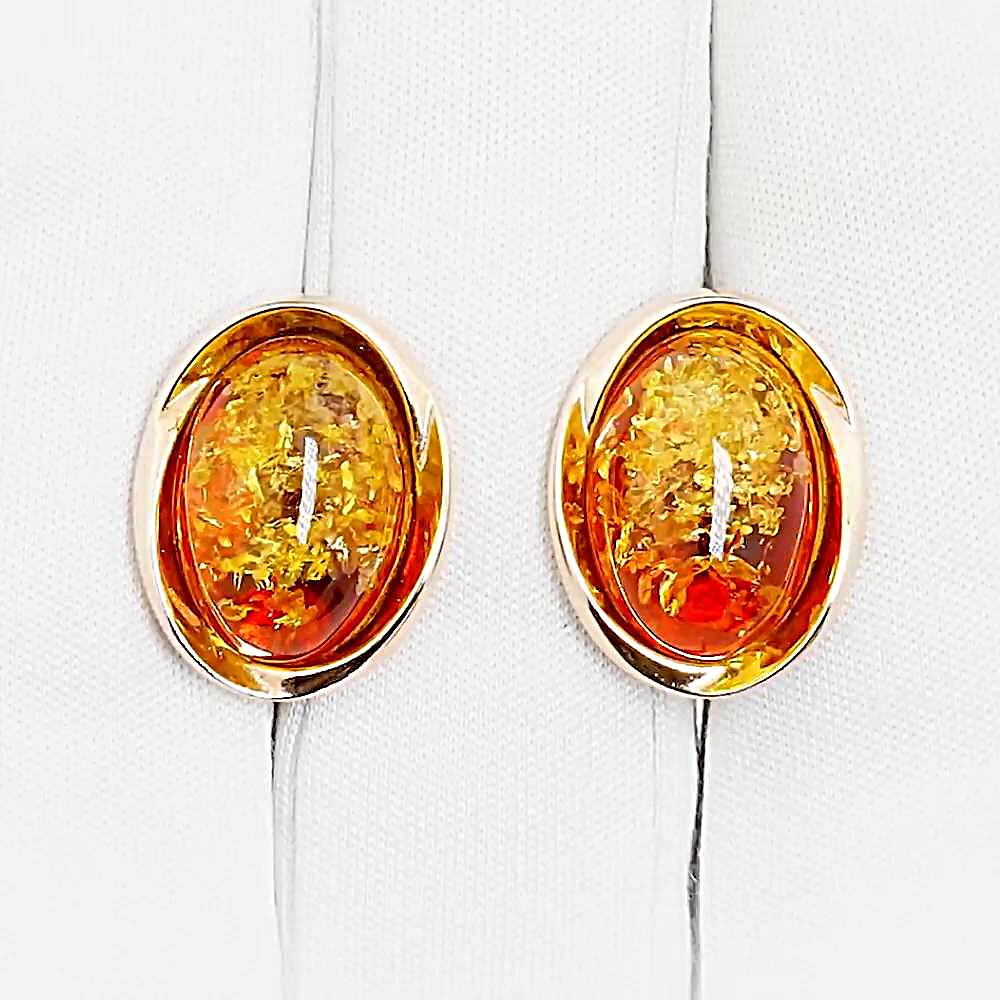 Серьги с янтарем из серебра 925 пробы 1
