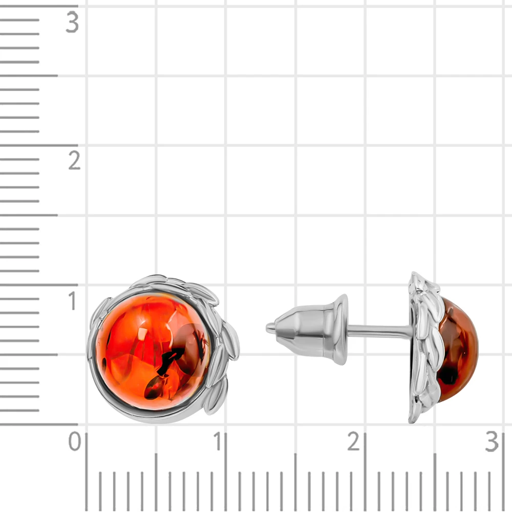 Серьги с янтарем из серебра 925 пробы 3