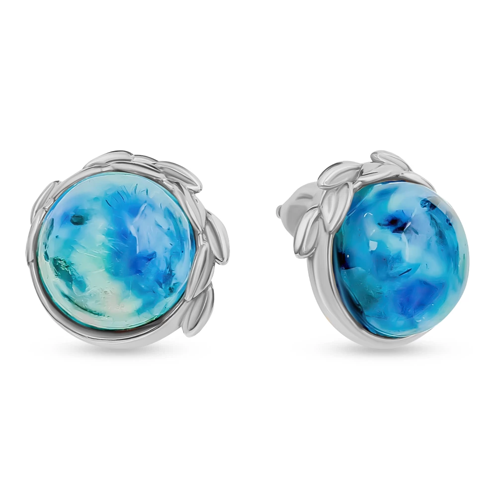 Серьги с янтарем из серебра 925 пробы 2