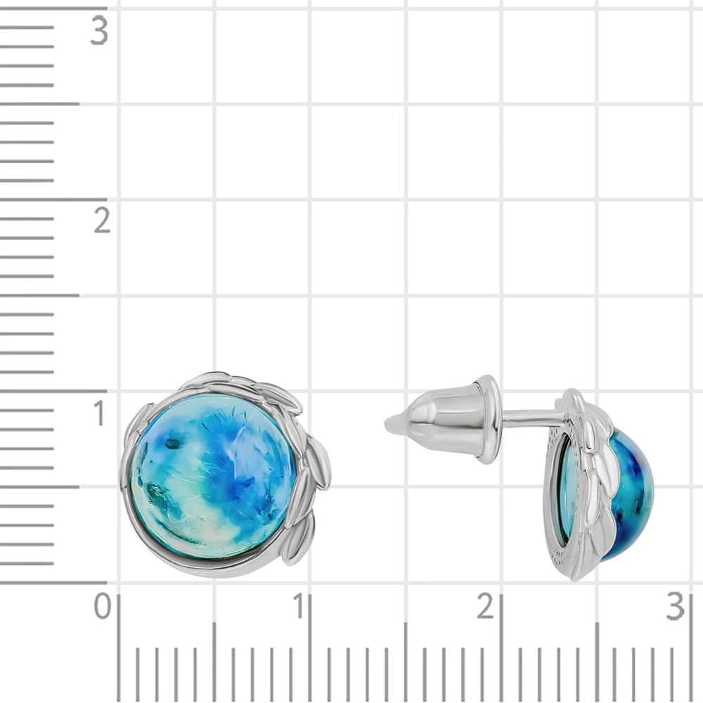 Серьги с янтарем из серебра 925 пробы 3