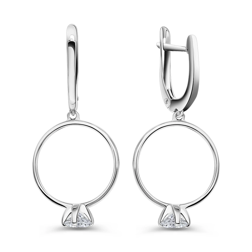 Серьги с фианитами из серебра 925 пробы 2