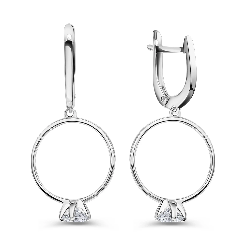 Серьги с фианитами из серебра 925 пробы 3