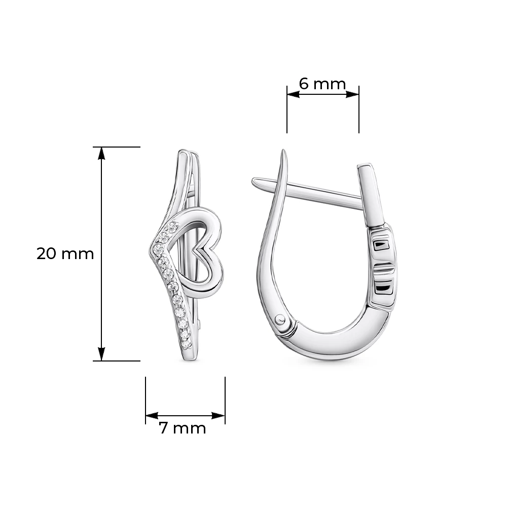 Серьги с фианитами из серебра 925 пробы 4