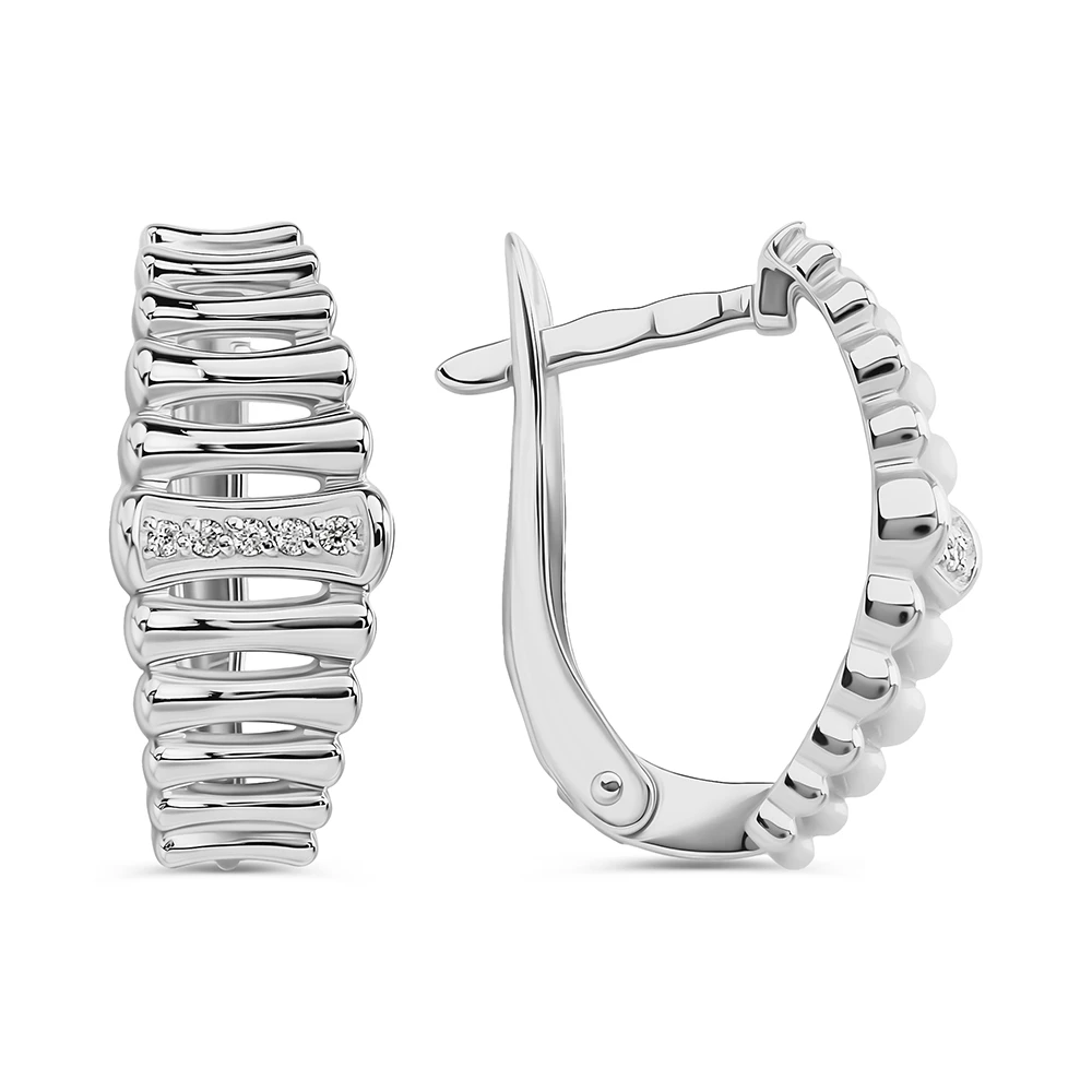 Серьги с фианитами из серебра 925 пробы 3