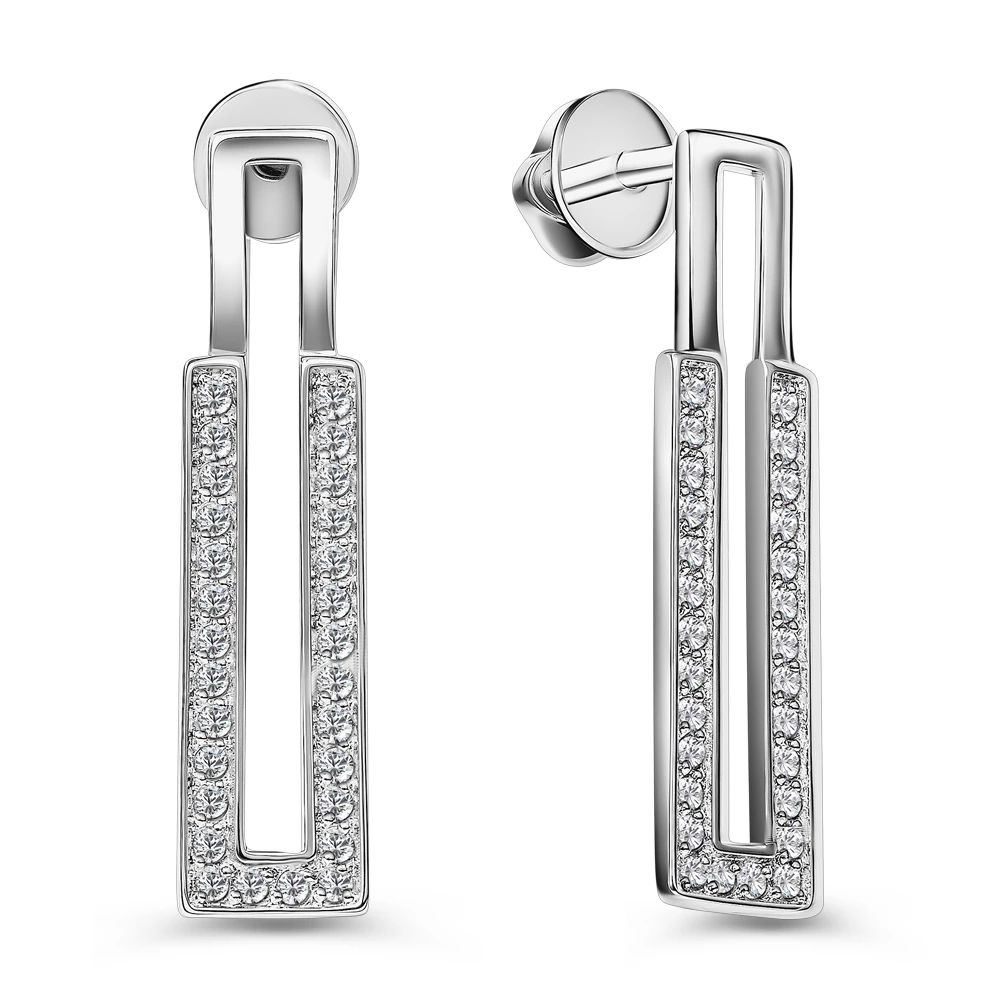 Серьги с фианитами из серебра 925 пробы 2