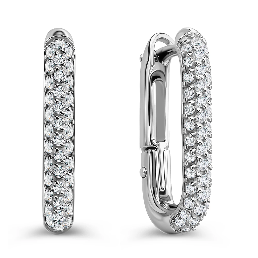 Серьги с фианитами из серебра 925 пробы 1