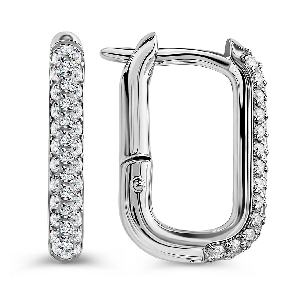 Серьги с фианитами из серебра 925 пробы 2