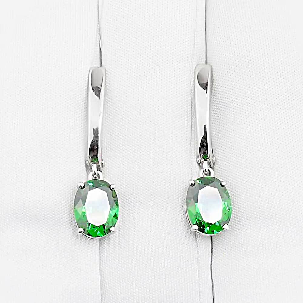 Серьги с фианитами из серебра 925 пробы 1