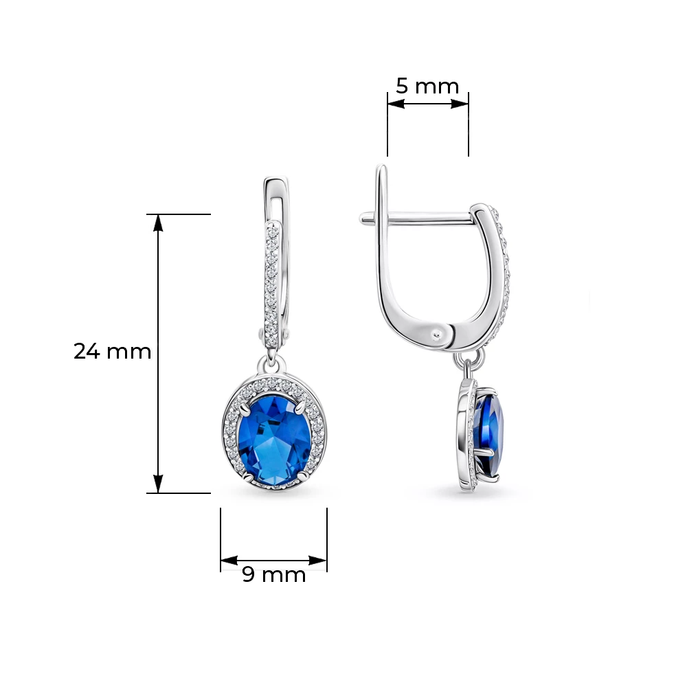 Серьги с фианитами из серебра 925 пробы 3