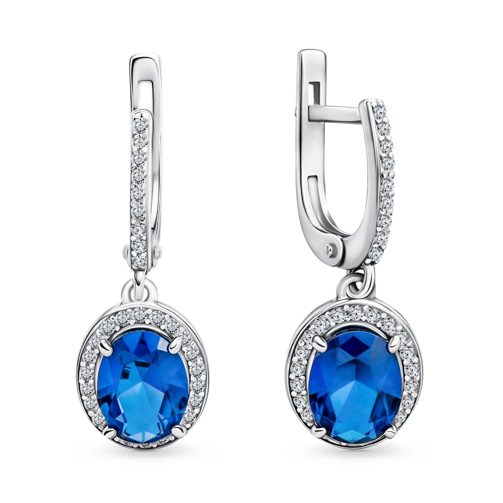 Серьги с фианитами из серебра 925 пробы 1