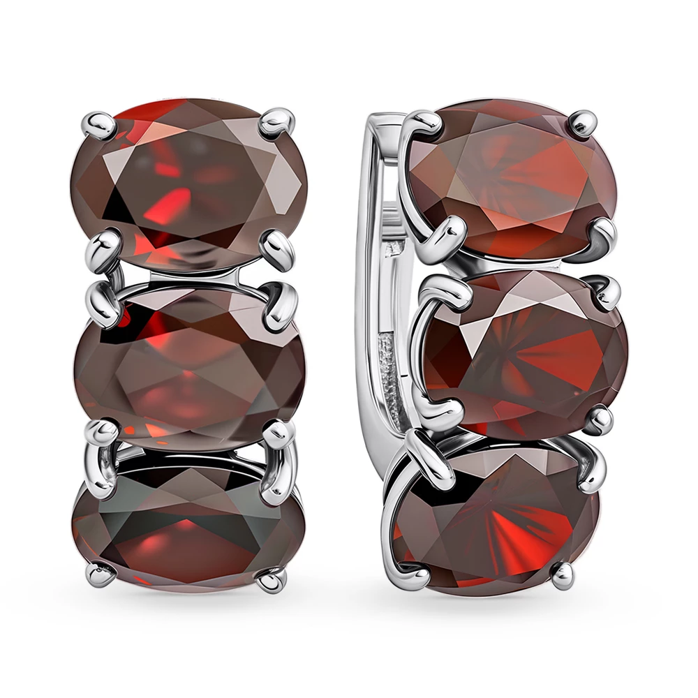 Серьги с фианитами из серебра 925 пробы 2