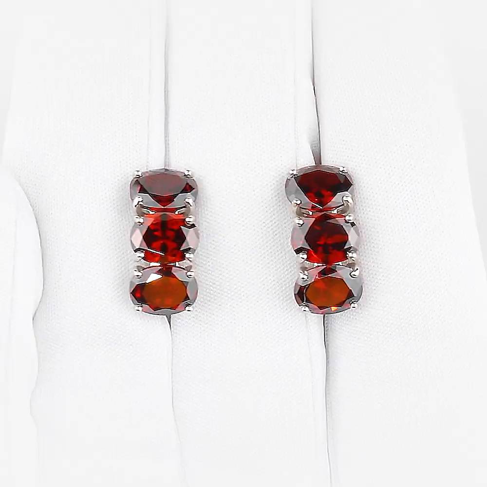 Серьги с фианитами из серебра 925 пробы 1