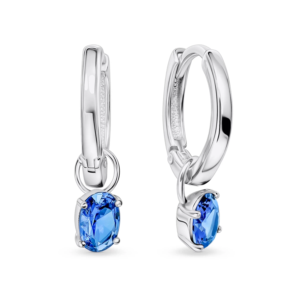 Серьги с фианитами из серебра 925 пробы 1