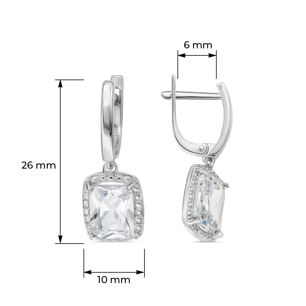 Серьги с фианитами из серебра 925 пробы 3