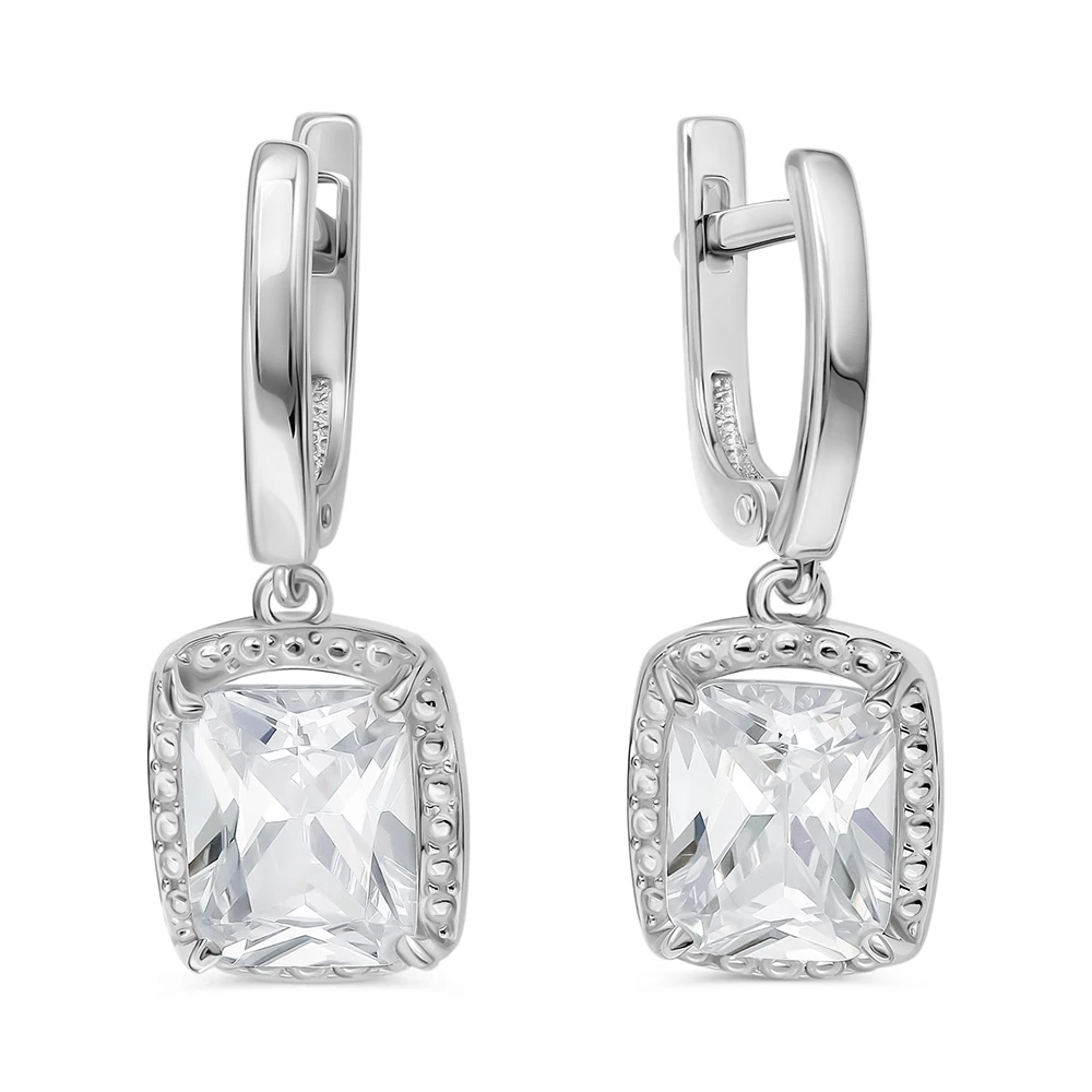 Серьги с фианитами из серебра 925 пробы 1