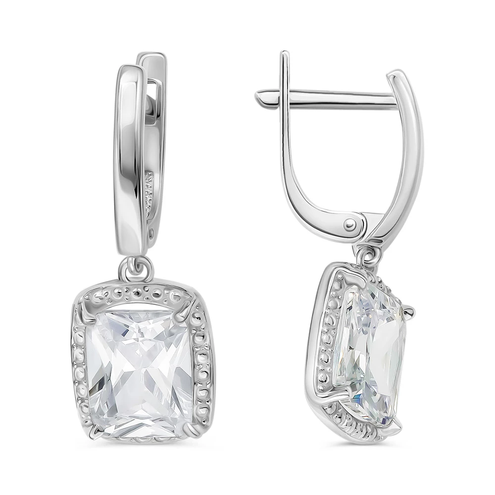 Серьги с фианитами из серебра 925 пробы 2