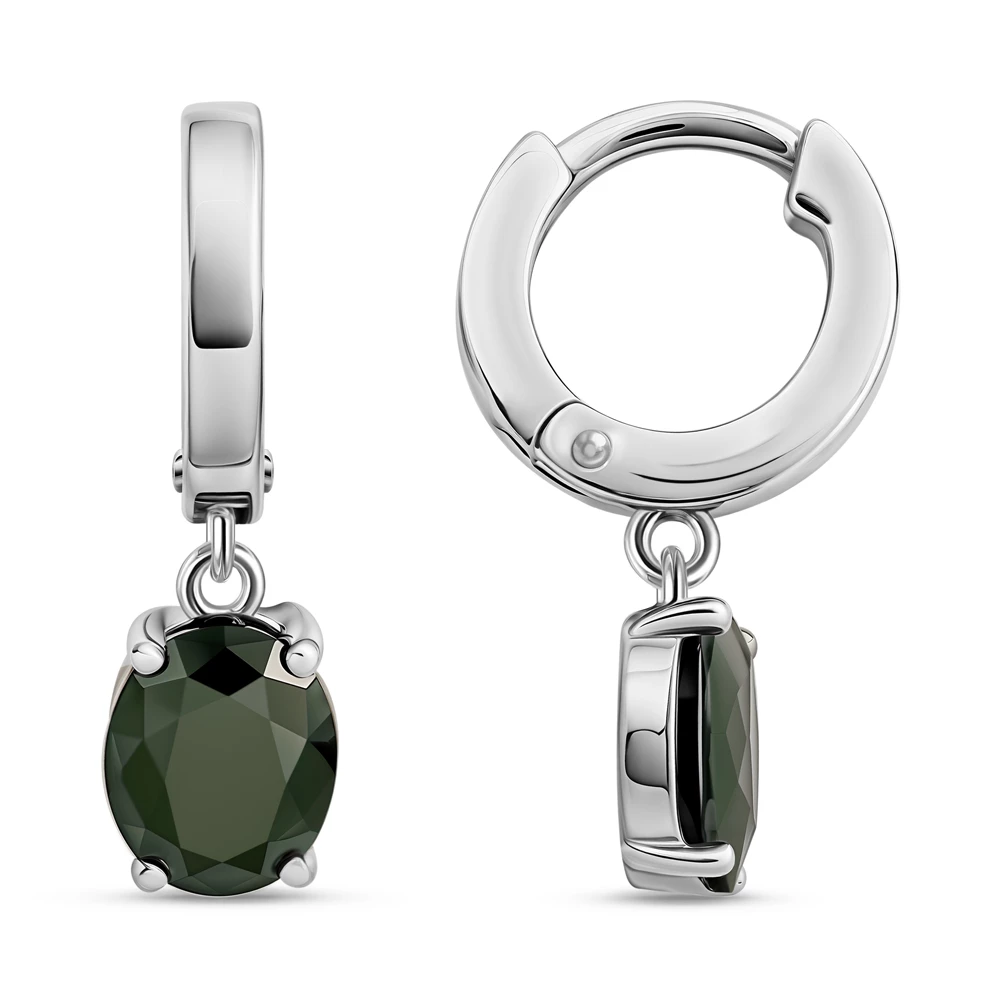 Серьги с фианитами из серебра 925 пробы