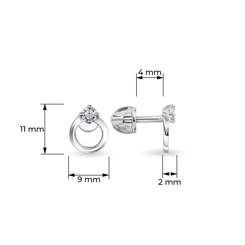 Серьги с фианитами из серебра 925 пробы 3